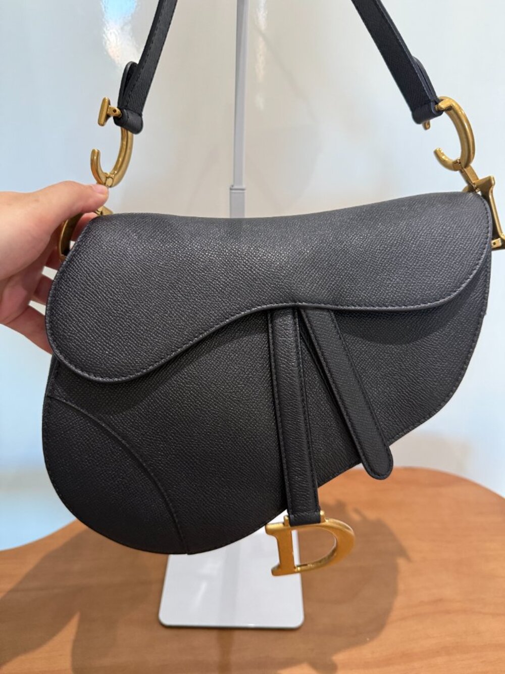 Dior Grained Calfskin Saddle Bag Black Medium - Picture 5 of 14